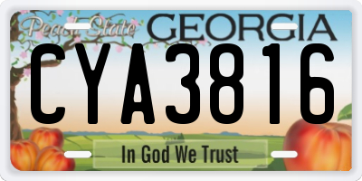 GA license plate CYA3816