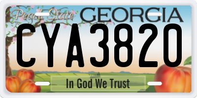 GA license plate CYA3820