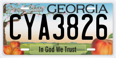 GA license plate CYA3826
