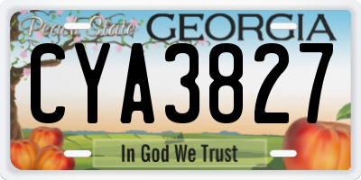 GA license plate CYA3827