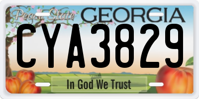 GA license plate CYA3829