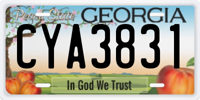 GA license plate CYA3831