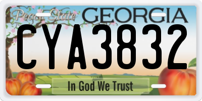 GA license plate CYA3832