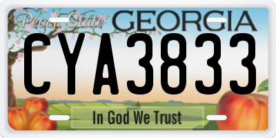 GA license plate CYA3833