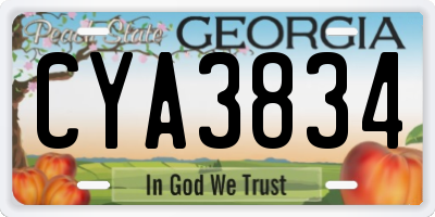 GA license plate CYA3834