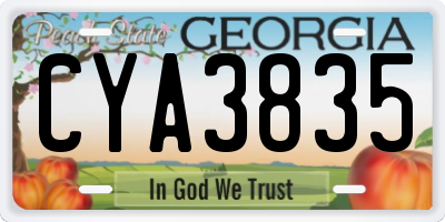 GA license plate CYA3835