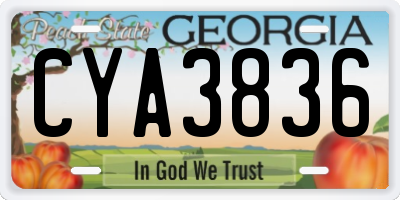 GA license plate CYA3836