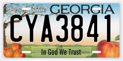 GA license plate CYA3841