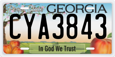 GA license plate CYA3843