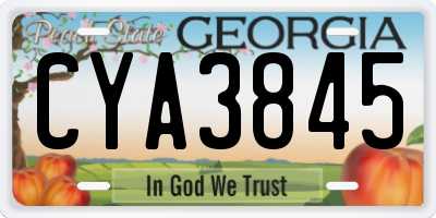 GA license plate CYA3845