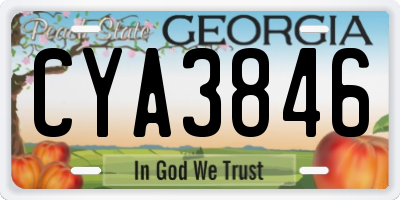 GA license plate CYA3846