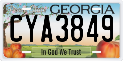 GA license plate CYA3849