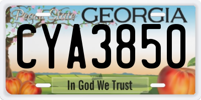 GA license plate CYA3850