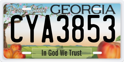 GA license plate CYA3853