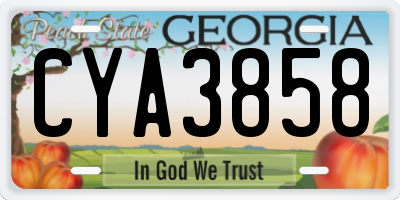 GA license plate CYA3858