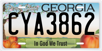 GA license plate CYA3862