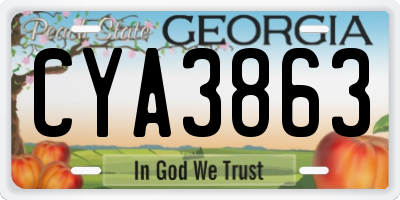 GA license plate CYA3863
