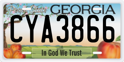 GA license plate CYA3866