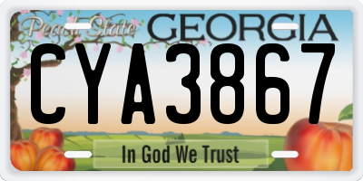 GA license plate CYA3867