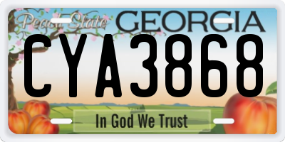 GA license plate CYA3868