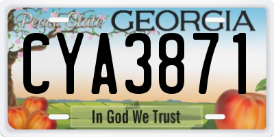 GA license plate CYA3871