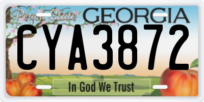GA license plate CYA3872