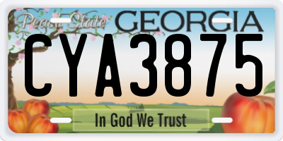 GA license plate CYA3875