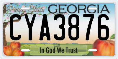 GA license plate CYA3876