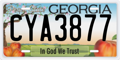 GA license plate CYA3877