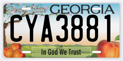 GA license plate CYA3881