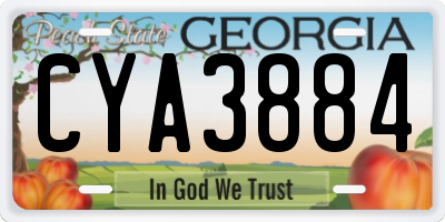 GA license plate CYA3884