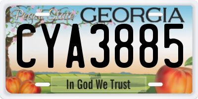 GA license plate CYA3885