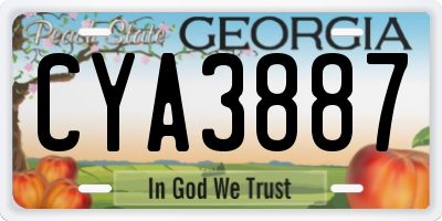 GA license plate CYA3887