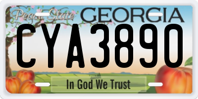 GA license plate CYA3890