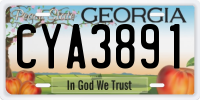 GA license plate CYA3891