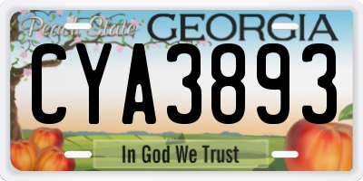 GA license plate CYA3893