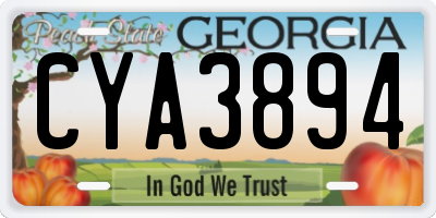 GA license plate CYA3894