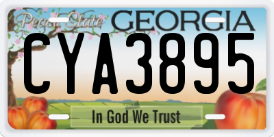 GA license plate CYA3895