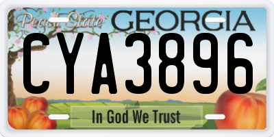 GA license plate CYA3896