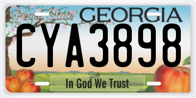 GA license plate CYA3898