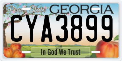 GA license plate CYA3899