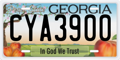 GA license plate CYA3900