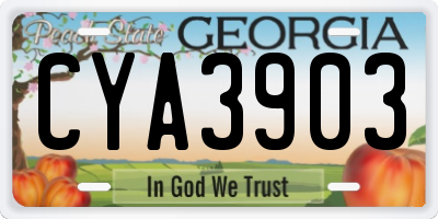 GA license plate CYA3903