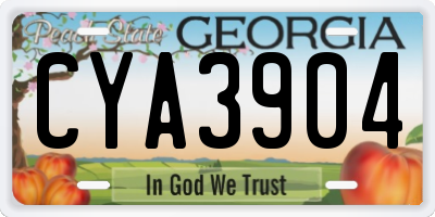 GA license plate CYA3904
