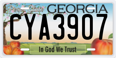 GA license plate CYA3907