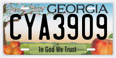 GA license plate CYA3909