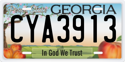 GA license plate CYA3913
