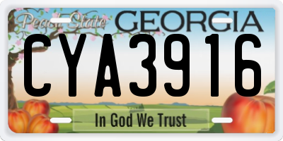 GA license plate CYA3916