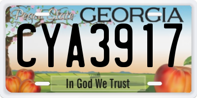 GA license plate CYA3917
