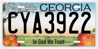 GA license plate CYA3922